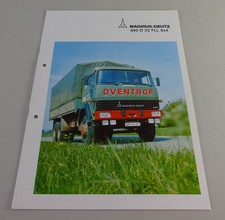 Prospekt Magirus-Deutz LKW 340 D 22 FLL 6x4 Frontlenker Pritsche Stand 06/1975