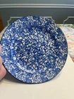 8pc Stangl Pottery Town and Country Blue Sponge Round Dinner Plate 10 5/8”