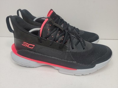 Under Armour Curry 7 Black Beta Red Men's Size 10.5 Womens Size 12