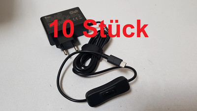 10 Stück Ktec USB-C 5V 3A Smartphone Tablet Ladegerät mit Kabel Schalter 15 Watt