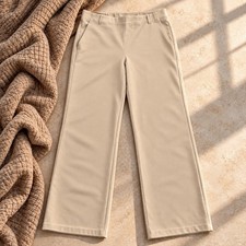 Quince Ultra-Stretch Ponte Straight Leg Pants Ecru XL Minimalist Workwear Staple
