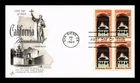 US COVER CALIFORNIA SETTLEMENT BICENTENNIAL FDC SCOTT 1373 BLOCK OF 4