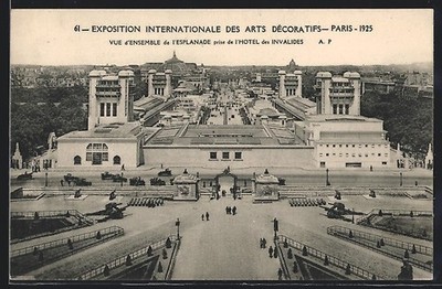AK Paris, Exposition des Arts décoratifs 1925, Vue d'Ensemble de l'Esplanade pr