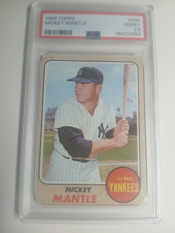 1968 Topps  #280 Mickey Mantle PSA 2.5 GOOD+