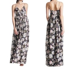 NWT Sachin Babi Jessica Gown Women 10 Ebony Garden Floral Maxi Dress Feminine