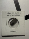 1g .999 Fine Silver Bar American Flag Design