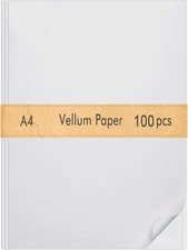 100 Sheets Vellum Paper 8.5 X 11 Inches Translucent Tracing Paper Clear Paper fo