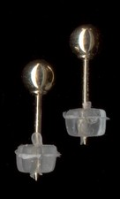 14K Fine Solid Yellow Gold 4mm Round Bead Ball Stud Earrings QB