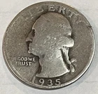 1935 Washington Quarter.  90% Silver. Free Shipping!!