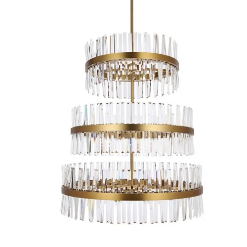 Elegant Lighting 6200G36L3 Serephina 46 Light 36"W Crystal - Gold - Picture 1 of 12