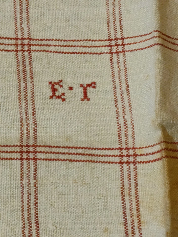 Linge ancien 6 Torchons en Metis Neuf Anciens XIXeme, 65 x 64 cm - Photo 4/4