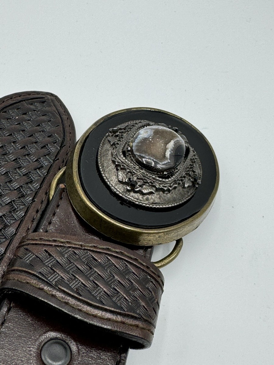 Allison Daniel Designs Brown Tooled Leather Belt Black Brown  display picture 1