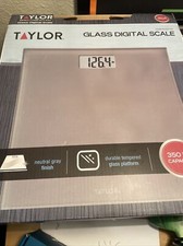 Taylor 11.0" x 11.0" Digital Bathroom Scale Glass Platform Gray