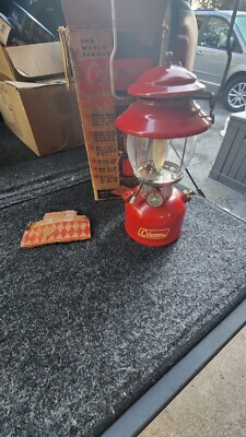 #ad Vintage Coleman Lantern 200A195 Red W box 8 66 $149.99