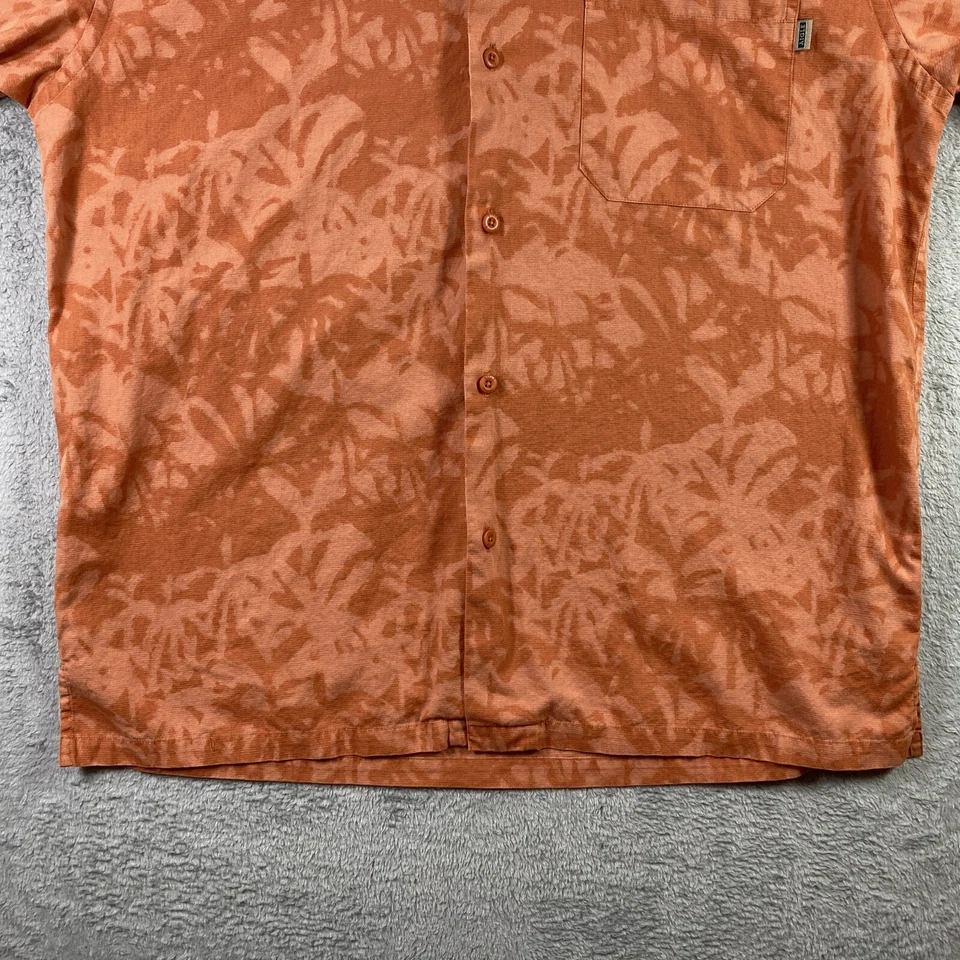 Camisa Aigle Adulto XL Naranja Óxido Hawaiana Abotonada Manga Corta Informal Bolsillo Foto 4 de 4