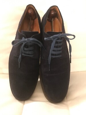 $190 DONALD J PLINER PLACIDO MENS NAVY BLUE SUEDE OXFORD  display picture 1