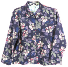 TB10644- COLDWATER CREEK Women Poly Jacket Long Sleeve Button Floral Multi XL