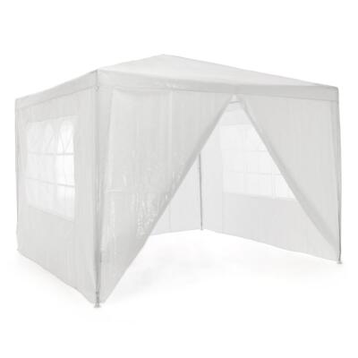 Pavillon Partyzelt 3x3 m weiß + 4 Seitenteile Marktzelt Festzelt Gartenzelt