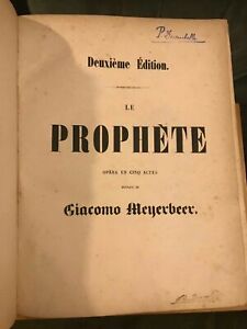 Meyerbeer Prophète partition chant piano 2e édition ed. Brandus Troupenas Alkan