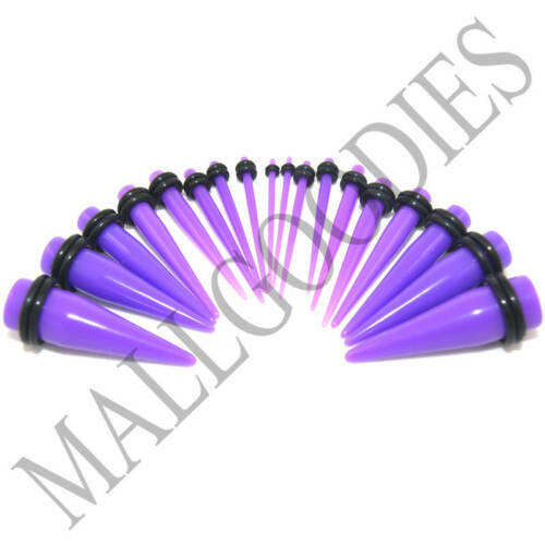 1 Pair Black Acrylic Single Flare Ear Plugs - 1-1/8 Inch (28mm) With Rubber O-Rings