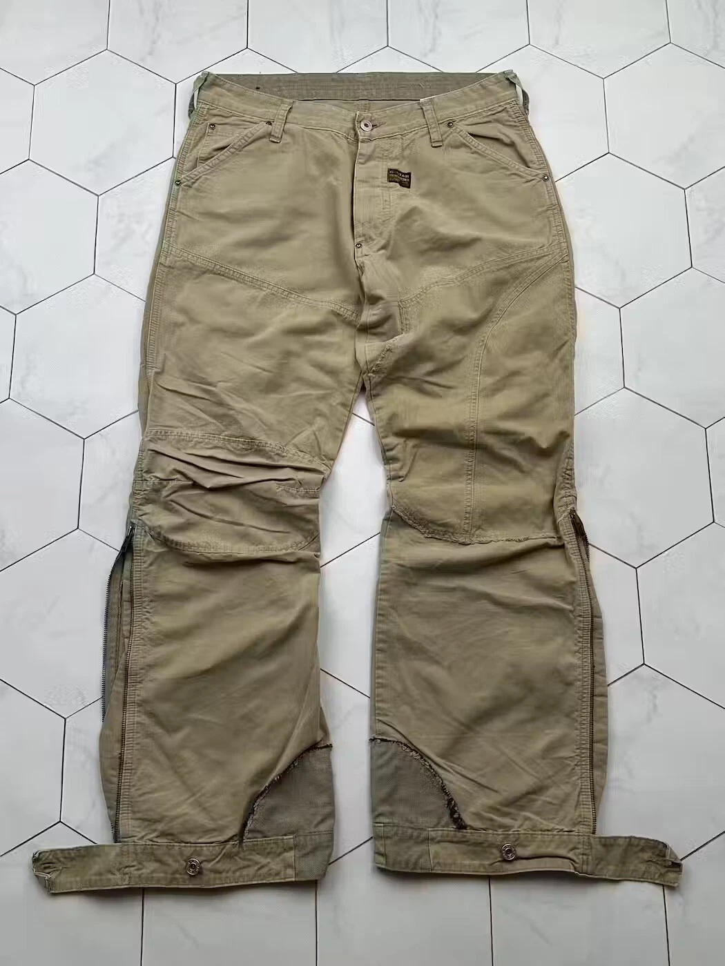 G-Star Raw Vintage Mens Convertible Cargo Pants Utility Tactical Hiking Trousers