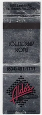 Vintage Matchbook Cover Aldo's Restaurant Va. Beach VA. RS.
