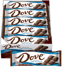 Dove Milk Chocolate Singles Size Candy Bar 1.44-Ounce Bar 18-Count Box