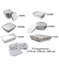 Aluminium Foil Food Containers with Lid Perfect For Restaurant Takeaway Catering