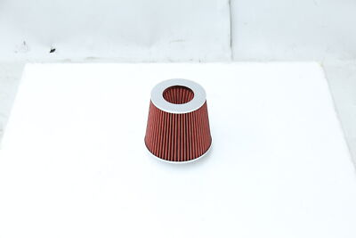 #ad Universal 2.5quot; Mesh Air Short Intake Cold CAI Filter Induction Cone Aluminum Red $15.99