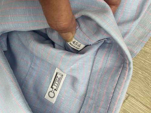 Zilli Men’s Dress Shirt Size 45 - 17/3/4 Made In Italy - Picture 7 of 8