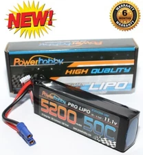 Power Hobby 3S 11.1V 5200mAh 50C Lipo Battery Pack w EC5 Plug 3-Cell