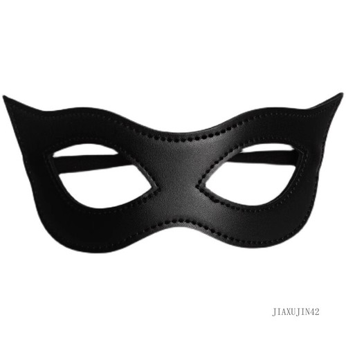 Half Face Mask Faux Leather Ball Mask Halloween Costume Party Cosplay Eye Mask - Picture 3 of 4