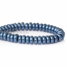 Dark Blue Wholesale 8mm Disc Glass Beads G6336 - 50, 100 Or 200PCs