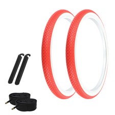 PRO TIRES 26 x 2.125 Red/White G-5009 W/TUBES  TIRE LEVERS