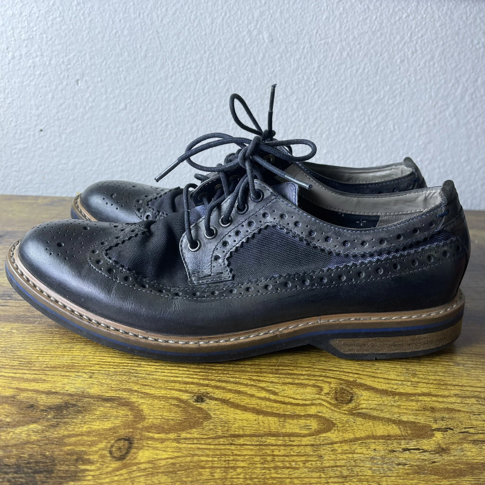 Scarpe Clarks Pitney da uomo taglia 9 5 Limit Brogue in pelle punta ala lunga spettatore