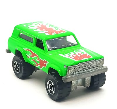 Majorette Jeep Cherokee 236 Green - Flame 1/64 (3