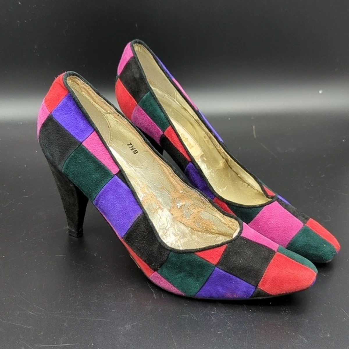 Vintage Jack Sprat leather patchwork heels size 7.5