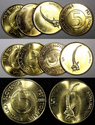 SLOVENIA 2000 5 Tolarjev Alpine Ibex UNC-BU KM#6 RANDOM PICK (1 Coin)
