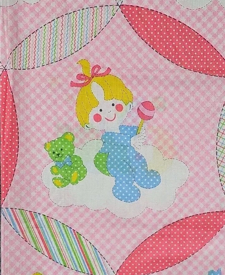 Edredón tramposo de algodón pastel para guardería de bebé de colección de los años 70 tela pasteles 55,5x45 Foto 2 de 4