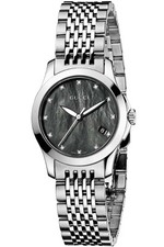 GUCCI YA126505 Women's 126.5 Series Mother Of Pearl Diamond Accented Dial Watch
