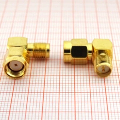 90° Winkeladapter - Winkelstecker (RP)SMA Stecker auf Reverse SMA Buchse (J05G)