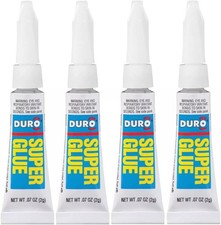Duro Super Glue, Clear Superglue, 0.07 fl oz Tube, 4 Pack - Cyanoacrylate
