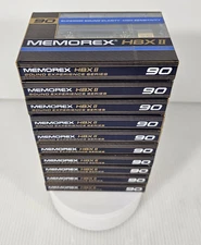 10 Memorex HBX II 90 Audio Cassettes Tape,New Sealed RARE