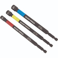 Klein Tools 65411PK3 Impact Magnetic Color-Coded Power Nut Setter 3 Piece Set