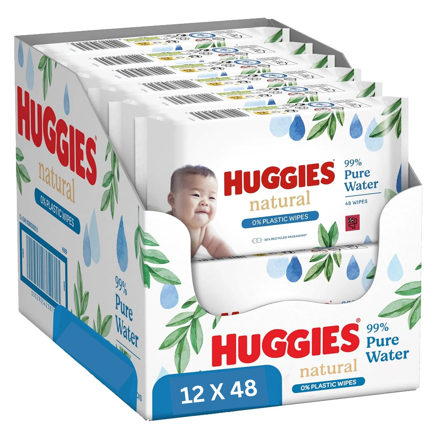 Huggies Plastic Free Pure Baby Wipes 48's - Pack of 12 (576 Wipes)
Opens in a new window or tab