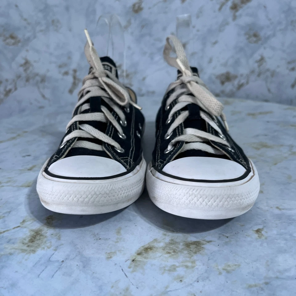 Converse All Star Chuck Taylor Youth Kids Size 2 Shoes Black White Low Sneakers - Image 2 of 4