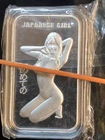 Nice - Risqué - 1 oz 999 Silver Art Bar - Sexy Silver Bar - Japanese Woman
