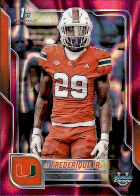 2025 Bowman University Chrome Pink Lava #92 OJ Frederique Jr.