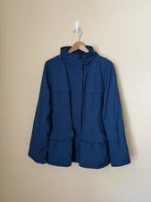 Loro Piana Traveller Windmate Storm System Jacket Hooded Cashmere Lined Blue 50