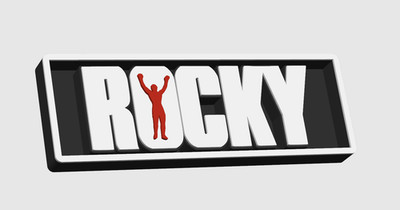 Rocky - 3D gedrucktes Film Logo Schild/Plakette